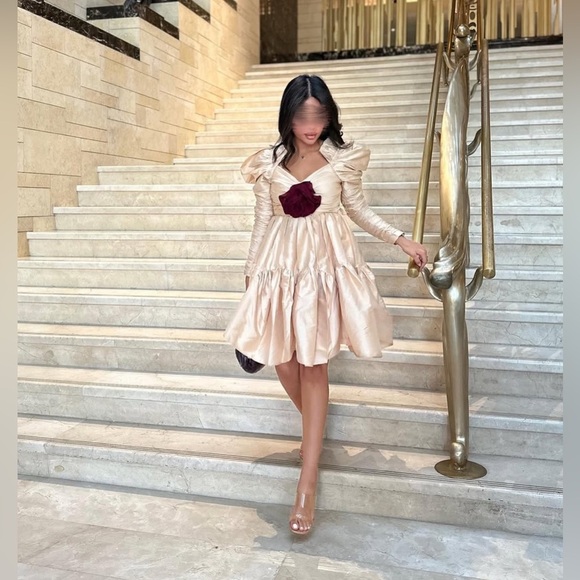 Zimmermann Kaleidoscope Floral Appliqué Silk Long Sleeve Mini Dress AU 0 US4 NWT - Picture 10 of 13